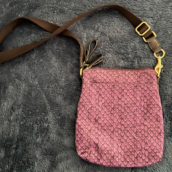 Coach Purple Snake Print Slim Crossbod - Picture 2 of 4